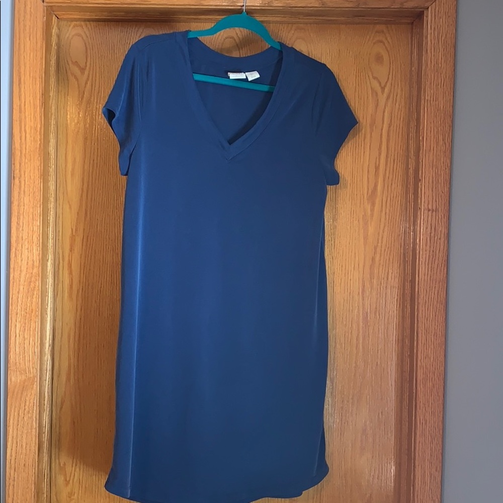 Blue V-Neck Shirt Dress C&C California